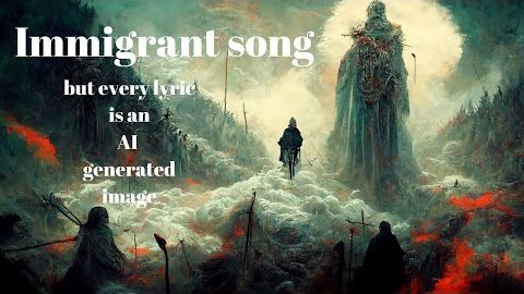Led Zeppelin – Immigrant Song but every lyric is an AI generated image